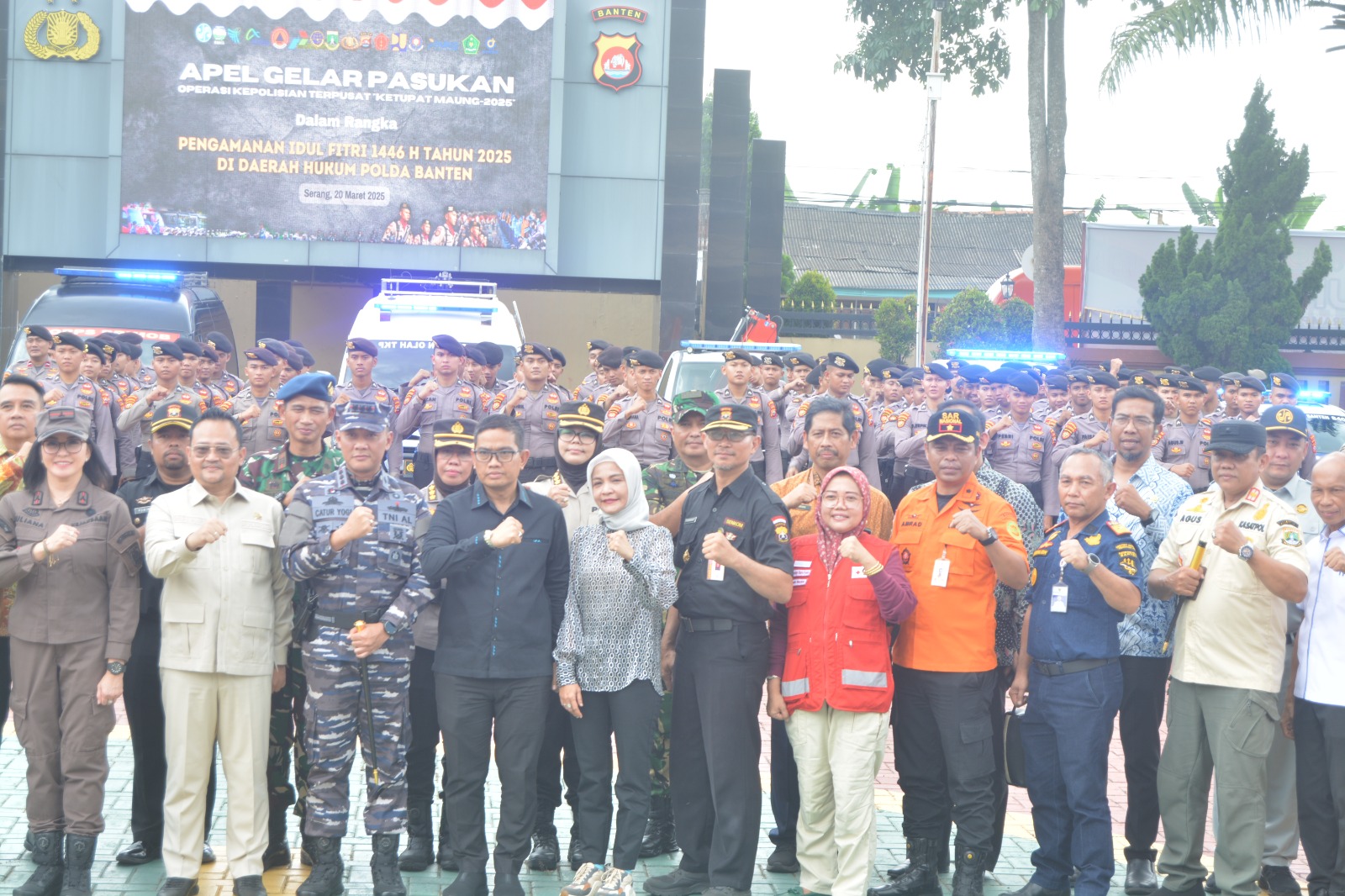 apel senkom  di polda banten