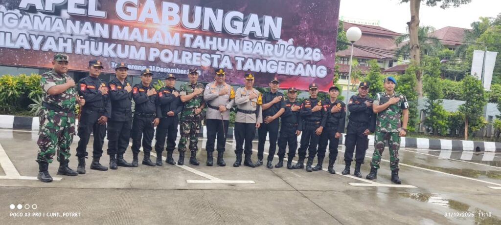 Apel Gelar Pasukan Pam Tahun Baru 2026 Digelar di Mapolresta Tangerang