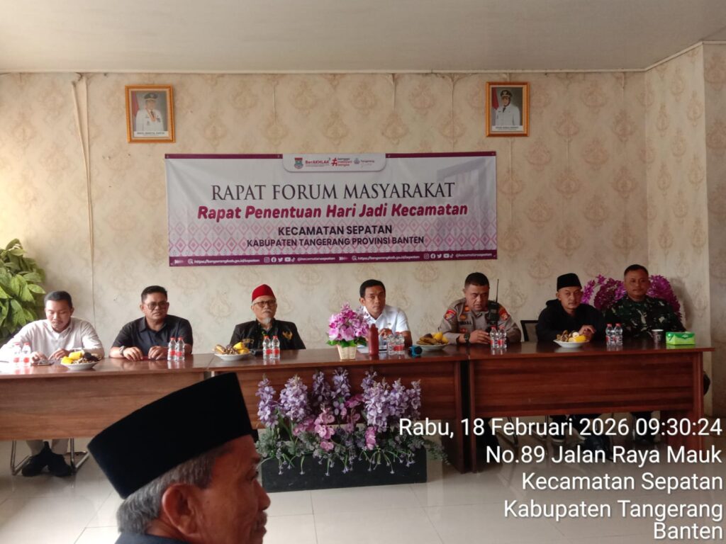 HUT Kecamatan Sepatan, Senkom Mitra Polri Hadir Dalam Rapat Forum Masyarakat