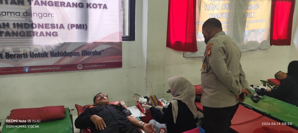 Perkuat Sinergi, Senkom Mitra Polri Kota Tangerang Rutin Gelar Donor Darah Bersama Polres Metro Tangerang Kota
